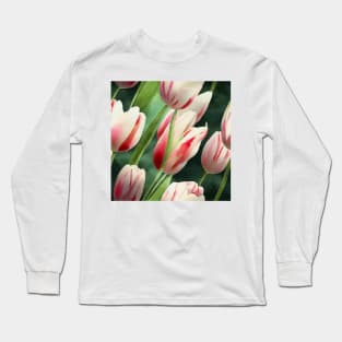 Watercolor tulip pattern Long Sleeve T-Shirt
